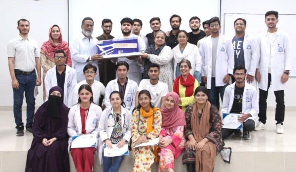 A Sports Certificate Distribution Ceremony was held at Dow International Medical College (DIMC) on 19th May 2025 to acknowledge and appreciate the dedication and performance of students in the Dow Premier League – Cricket Tournament 2025.The event was graced by esteemed dignitaries of DIMC, including Principal Prof. Dr. Iftekhar Ahmed, Vice Principal Dr. Ramlah Naz, Director of Sports Dr. Mehnaz Nuruddin Gitay, and Sports Focal Persons Dr. Falak Sehar and Dr. Fatima Arshad.

During the ceremony, certificates of appreciation were awarded to both boys’ and girls’ teams for their enthusiastic participation and commendable performances. The recognition marked a proud milestone in their academic and extracurricular journey.

In his address, the Principal shared his vision for the future of sports at the institution. He emphasized the need to:

-Provide systematic training in various sports disciplines
-Introduce martial arts training, especially for girls, to promote confidence and self-defense
-Encourage a balanced approach to academics and physical well-being through active sports engagement

The ceremony concluded with a heartfelt vote of thanks, celebrating student effort, fostering encouragement, and promising more opportunities ahead in the realm of sports.

Aligned SDGs:
SDG 3: Good Health and Well being
SDG 4: Quality Education
SDG 5: Gender equality
SDG 16: Peace, Justice and Strong Institutions
