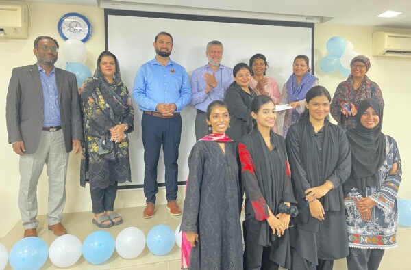 As part of the Pak-Sri Lanka Faculty Exchange Program of the Higher Education Commission Pakistan, Prof. Dr. Chantha Jayawardena, a distinguished faculty member of Dentistry from the University of Peradeniya, Sri Lanka, visited the School of Dental Care Professionals (SDCP), one of the four dental academic units of Dow University of Health Sciences (DUHS), Karachi, on May 27th, 2025.During her visit, Prof. Jayawardena engaged extensively with the faculty members, staff, and students of the Dental Auxiliary programs—Dental Hygiene and Dental Technology—fostering discussions aimed at enhancing academic excellence, professional training, and interdisciplinary collaboration in dental education.

To commemorate Prof. Jayawardena's visit, an Innovation Showcase was organized, featuring interactive Table Clinic Presentations by Dental Hygiene and Technology students. These presentations, centered on the theme “Digital and Auxiliary Innovation – Revolutionising Oral Healthcare,” demonstrated student ingenuity and underscored the institution's dedication to forward-thinking dental education. Each presentation group comprised five students from different semesters, teaming up from both Dental Hygiene and Dental Technology programs.

Prof. Jayawardena's participation significantly enriched the academic discourse of the event. She actively reviewed student exhibits and shared her expert insights on the digital transformation of dental education from both Sri Lankan and global perspectives.